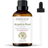 Majestic Pure Angelica Root Essential Oil for Diffuser - 0.3 Fl Oz | 100% Natural Essentials Oils Ideal for Humidifier, Air Freshening, Cleaning Home, Bath, Steam Inhalation and Massage
