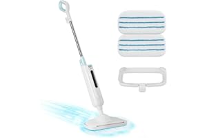 ZIBBIZO Steam Mop for Floor Cleaning, Lightweight Floor Steamer for Hardwood, Tile, Laminate, and Carpet, Includes 2 Washable Pads