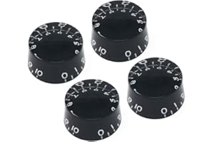 Vintage Forge Black Speed Knobs Compatible with Gibson Les Paul SG Electric Guitar (Set of 4) Fits 24 Fine-Spline USA (Imperial) Split Shaft Pots Recessed RS24US-BLK4