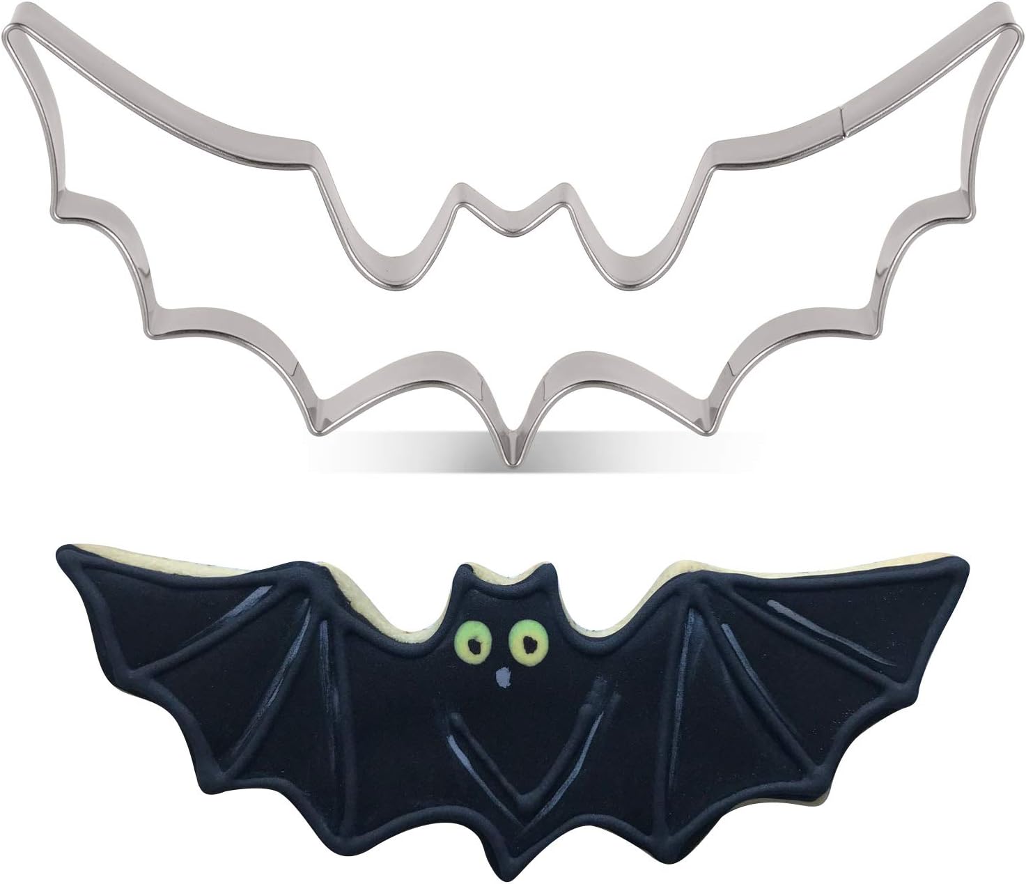 KENIAO Halloween Bat Cookie Cutter - 4.9 x 2.1 inches - Stainless Steel