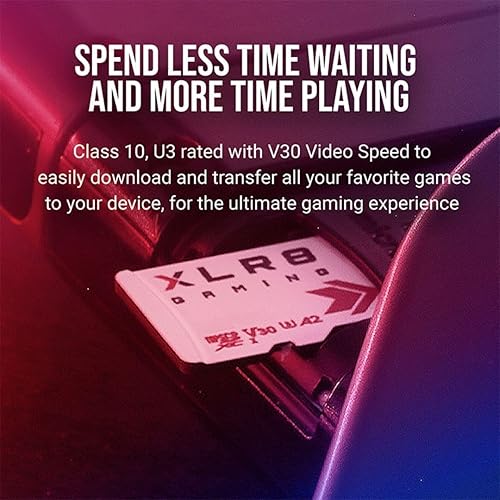 PNY 512GB XLR8 Gaming microSDXC Memory Card 100MB/s, UHS-I, 4K