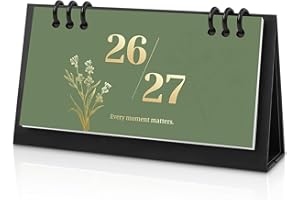 KONVINIT Small Desk Calendar 2026-2027, 6.3" x 3.1", 2026 Desk Calendar - Runs From January 2026 Until December 2027, 24 Months Mini Desktop Calendar for School, Home and Office Supplies