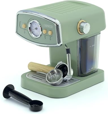 Cafetera Express Semiautomática Caprizze Kai 1050 W 15 Bares Capacidad para 5 Tazas de Café con Vaporizador Color Verde Mate