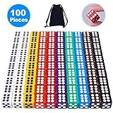 AUSTOR 100 Pieces 6 Sided Game Dice Set 12mm Square Corner Dice with a Free Pouch
