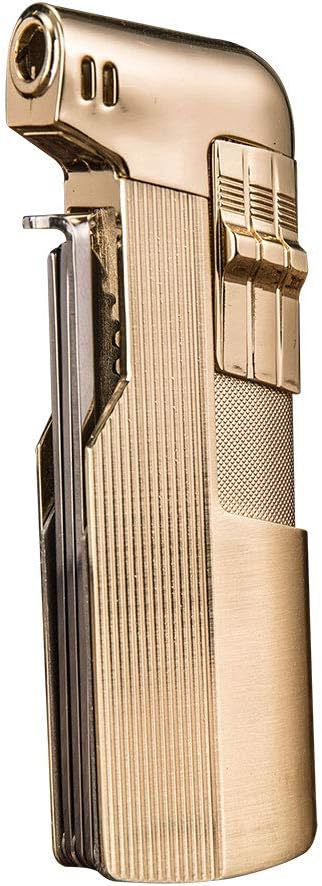 PROMISE Pipe Lighter Soft Flame with Czech Pipe Tools Refillable Butane lighters Father Day Husband Gift (Gold-E) - Image 3