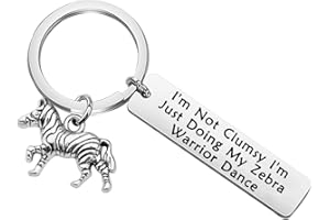 CENWA Zebra Warrior Gift Ehlers Danlos Syndrome EDS Awareness Ribbon Jewelry EDS Warrior Fibro Awareness I’m Doing My Zebra Warrior Dance Keychain (Zebra Warrior Keychain)