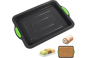 CHILDWEET Heat-Resistant Silicone Cake Pan 9X13 Inch Nonstick Bread Mold Portable Baking Accessory