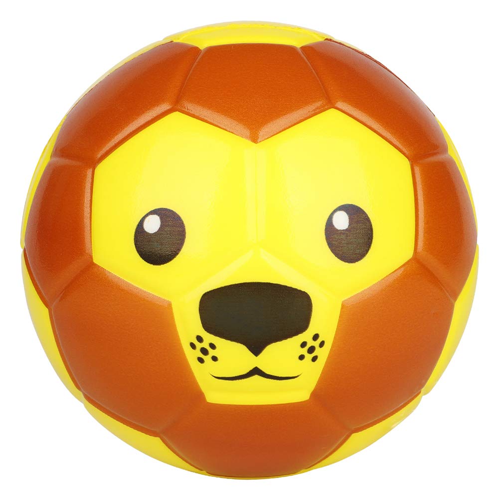 BORPEIN 6 Inches Mini Soccer,Cute Animal Design Soft Foam Ball For Kids Toddlers, Soft and Bouncy,Perfect Size For Kids Playing Dispatched from UK(lion)
