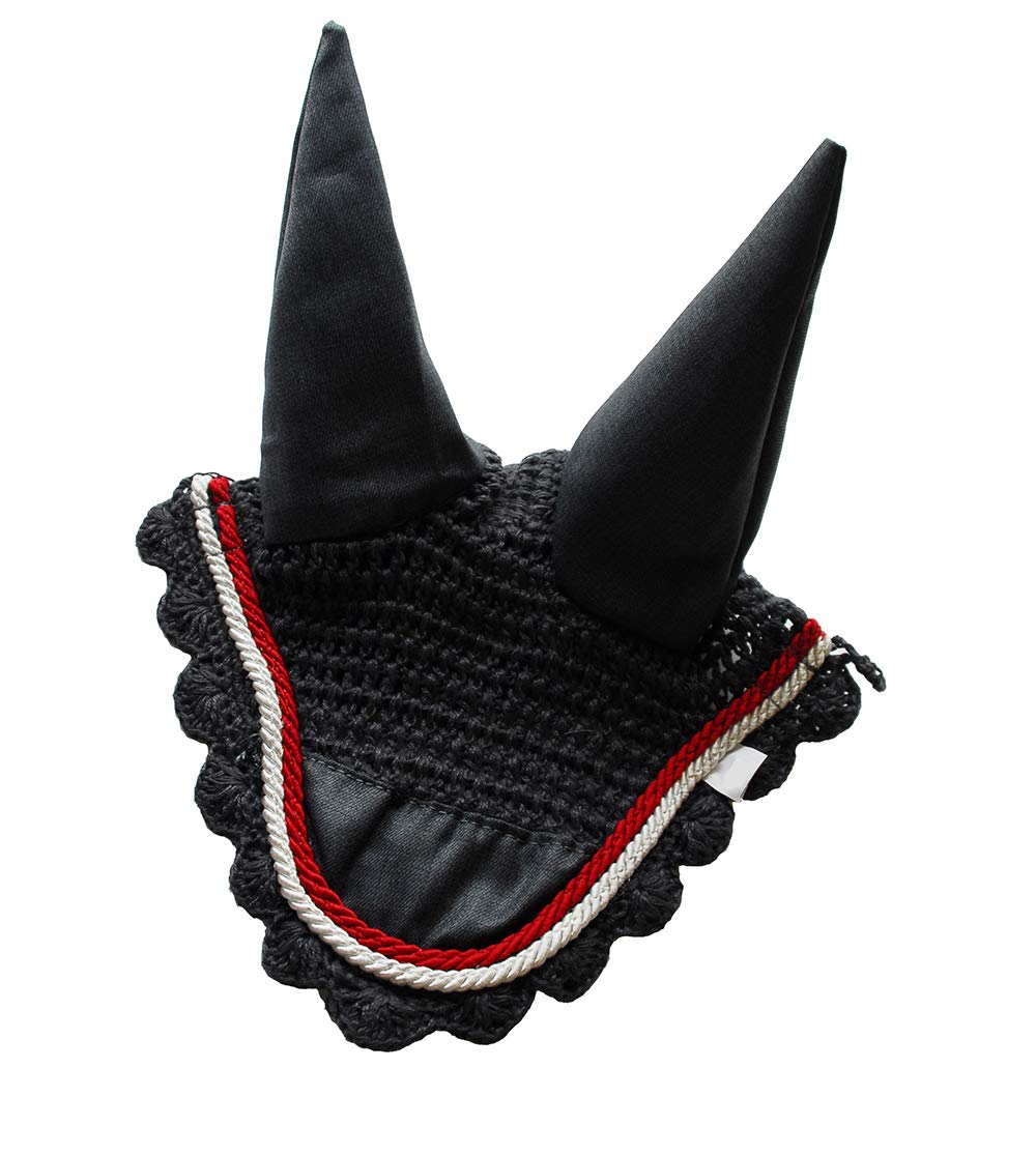 Rhinegold Fly Veil/Noise Muffler, Full, Denim/Red