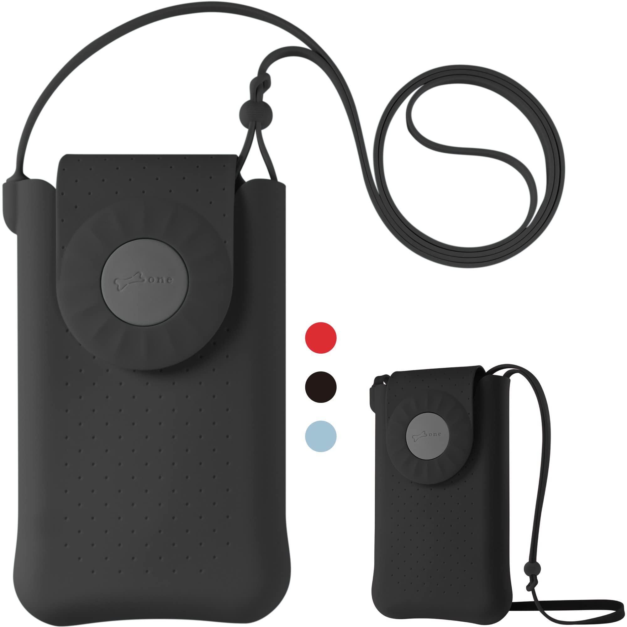 Bone Silicone Crossbody Cell Phone Bag with Adjustable shoulder straps, Phone Purse Crossbody for Women and Men, Mobile Phone Purses Bag, available for 7.2" Phone Black