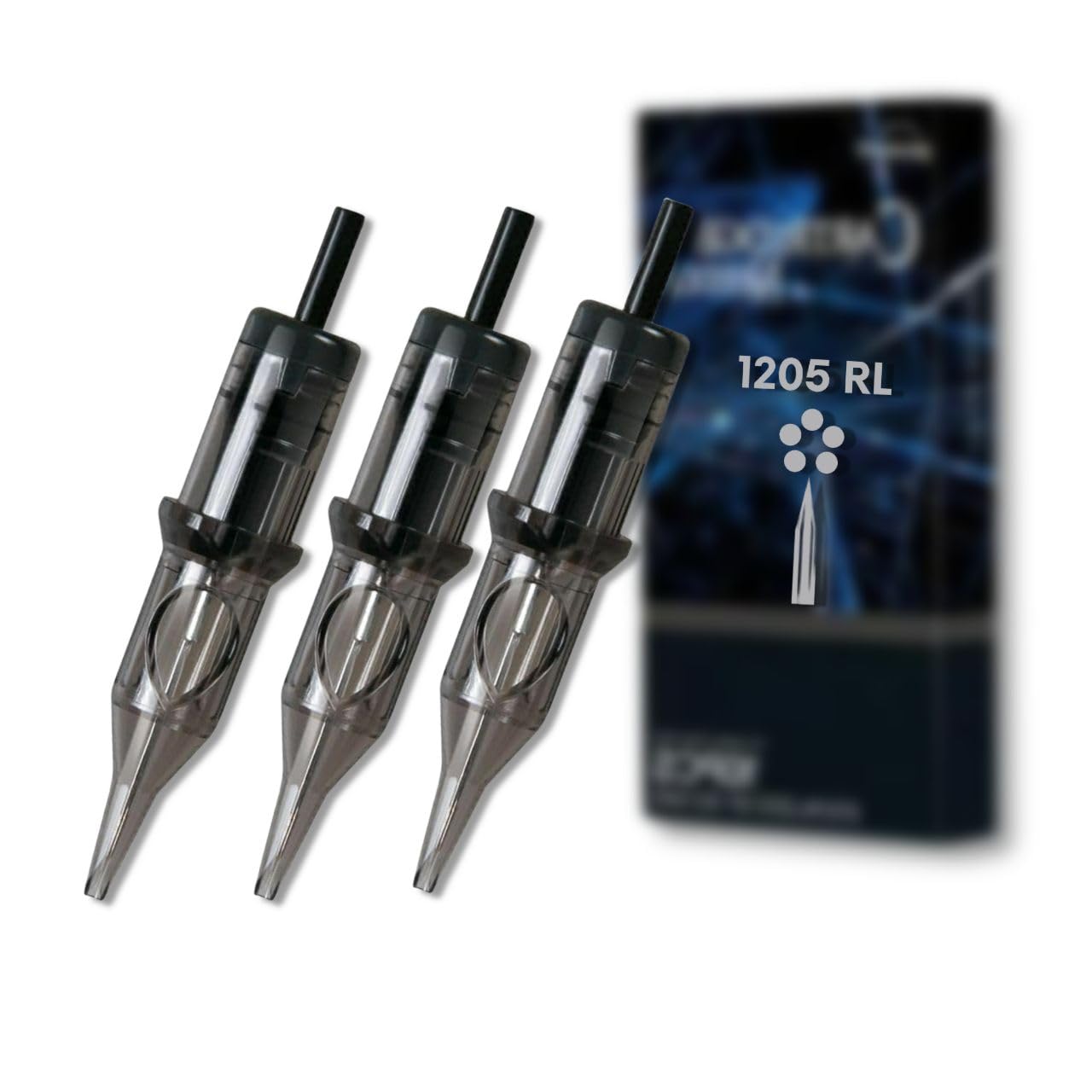 Professional 10Pcs Cartridges Disposable Tattoo Needles 0.35mm for Tattoo Artists Box of 10 Round Magnum and Round Liner (Mast1205RL)