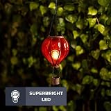 Garden Mile Red Solar Hot Air Balloon Lantern 44cm Flickering Flame LED view 7