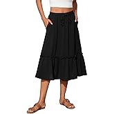 Witsmile High Waist Tiered Skirts for Women Flowy Skirts for Women Long Length with Pockets 2026 Fashion Trendy