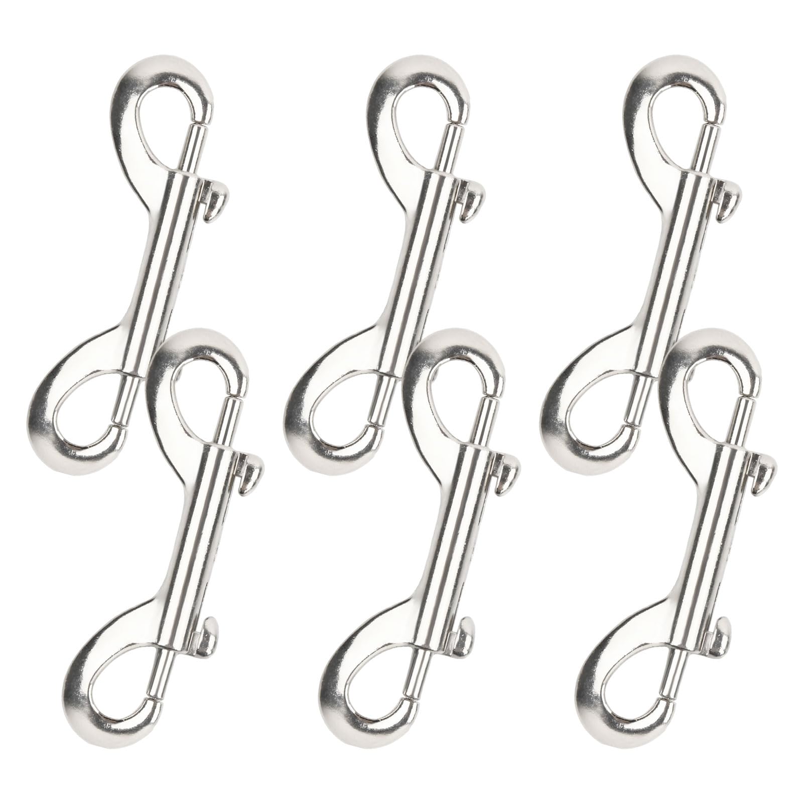 Anseom 6Pcs Double Sided Bolt Snap Hooks 87mm Spring Loaded Driving Clips Double Ended Clasp Zinc Alloy Trigger Clips Lobster Fastener Hook for Dog Leash