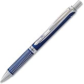 PENTEL EnerGel Alloy RT Retractable Liquid Gel Pen.7mm, Blue Barrel, Black Ink (BL407CA)