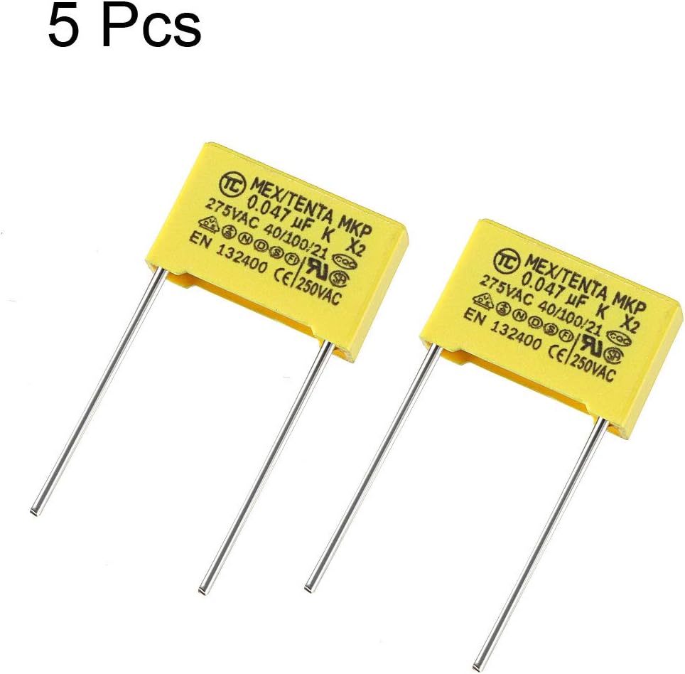 sourcing map Safety Capacitors Polypropylene Film 0.047uF 275VAC X2 MKP 13.5mm Pin Pitch 5 Pcs, 0.047uF, 5pcs - Image 3
