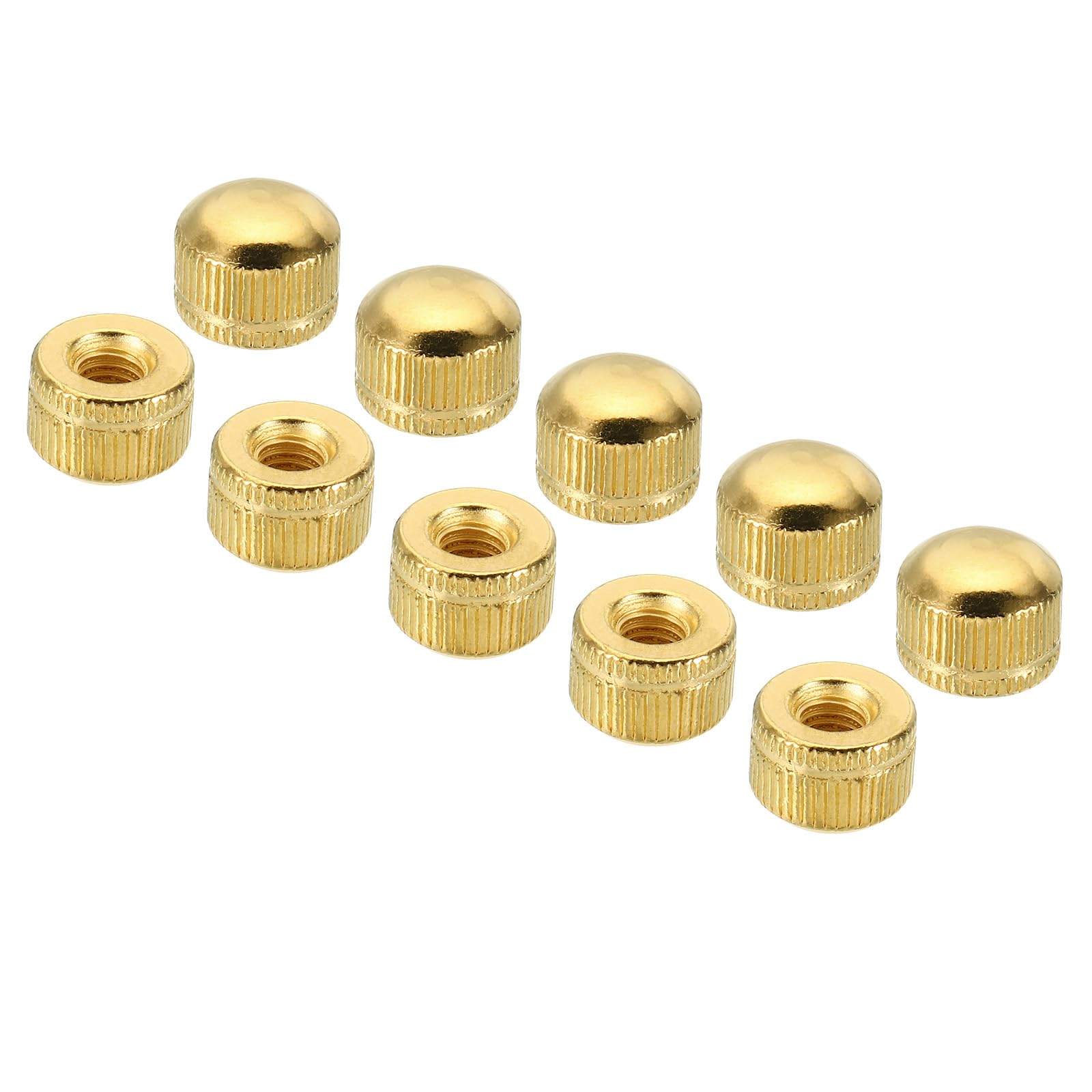 PATIKIL M6x11x14 Cap Nut, 15 Pcs Acorn Nut Screw Knob Cap Insert Bolt Cover Female Thread Knurled Decorative Hardware Fittings Light Fixtures, Electrophoresis Gold