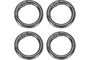 uxcell 4Pcs Round Spring Snap Hooks, 18.8mm O Rings Buckle Clips Round Keyring Keychain Clip for Bags Purses DIY Chain Extend