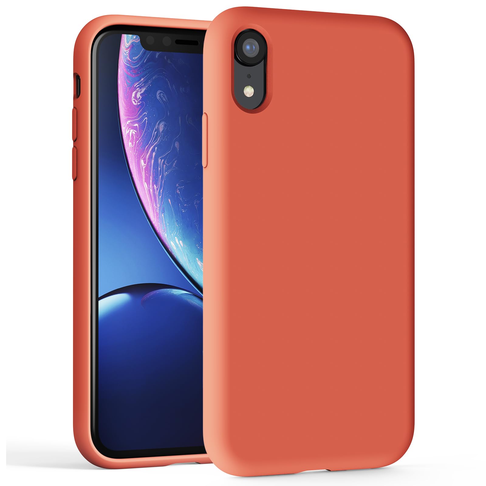 TAXXOE Silicone Case Compatible with iPhone XR Case Soft Ultra Slim Protective Shockproof Liquid Silicone Phone Case, Anti-Scratch Microfiber Lining, 6.1" Apricot — image 1