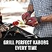 Grillaholics Skewers, Top Barbecue Grilling Accessories, Grill Delicious Kabobs and Brazilian BBQ on Gas and Charcoal Grills, Reusable Metal Unlike Bamboo, Set of 8 Stainless Steel Shish Kebab Sticks