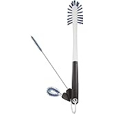 OXO Good Grips Water Bottle Cleaning Set | Brushes for Bottles, Straws and Lids, Nylon Bristles, Storage Ring, Ideal for Cleaning Reusable Bottles