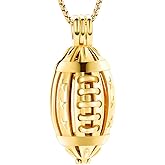 Oinsi American Football Cremation Locket Necklace For Ashes Of Loved Ones Stainless Steel Memorial Urn Jewelry Women Men Keepsake Fashion Necklace
