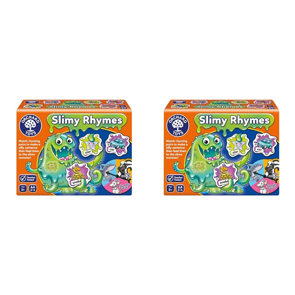Orchard Toys Slimy Rhymes Game, Educational Rhyming Game, Helps Teach Rhyming Words, Literacy Game, Educational Game, Age 5 Years + (Pack of 2)