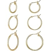 Barcarola 14K Gold Filled Hoop Earrings Set for Women – Lightweight, Waterproof, Tarnish-Resistant Hoop Earring Multipack – Everyday Hypoallergenic Jewelry