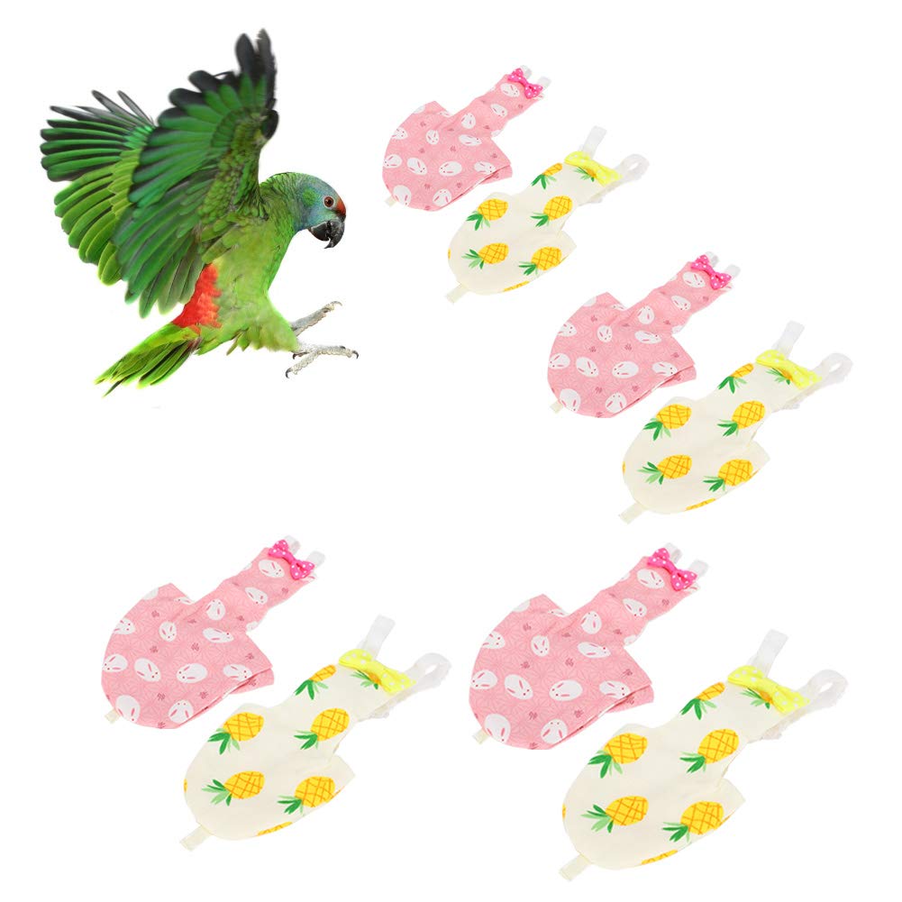 Photo 1 of Pet Bird Diaper, Flying Costume Reusable Diapers Washable Parrot Bird Flight Suitable Clothes Parrot Nappy Cotton Pad for Pet Supplies(L Yellow)