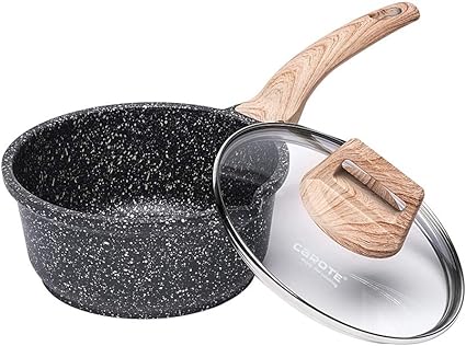 Amazon Carote 片手鍋16cm Ih対応ミルクパン ５層マーブルコーティング 蓋付き 焦げ付きにくく洗いやすい一人鍋 揚げ物１年保証 オール熱源 Ew 16cm Essential Woody フライパン 通販