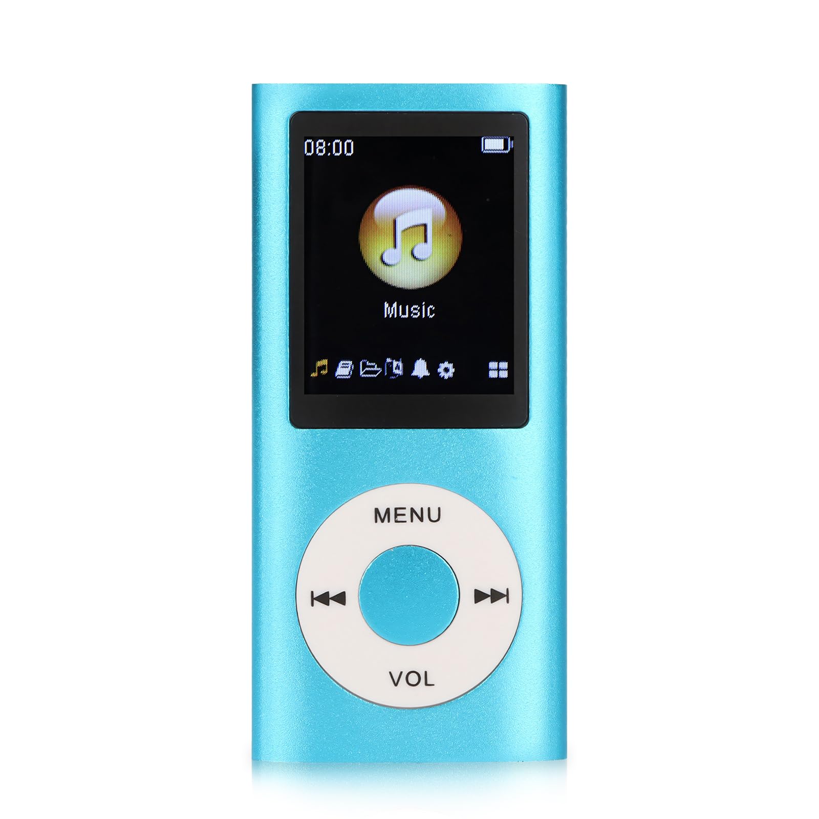 Photo 1 of MP3 Player, Portable Lossless Sound Slim MP3 Music Player with Earphone, 1.8 Inch LCD Screen Digital Music Player, Support Up to 64GB (Blue)