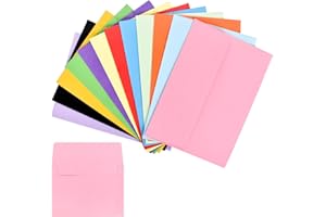 12 Pcs Coloured Envelopes, 12.5x17.5cm Thick Paper Envelopes - 12 Assorted Colors with Rubberised Sealing for Birthdays Weddi
