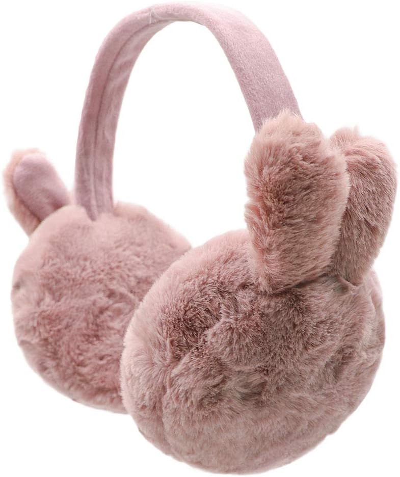 Mwfus Cute Rabbit Earmuffs Winter Warm Ear Warmers for Women Girls