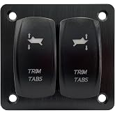 Trim Tabs Switch Panel (ON)-Off-(ON) Momentary Rocker Switch Panel for Marine Boat Console 12V/20A 24V/10A Waterproof IP68