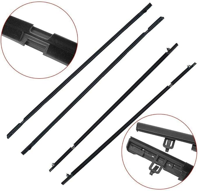4X Car Outside Window Moulding Weatherstrip Seal Belt for