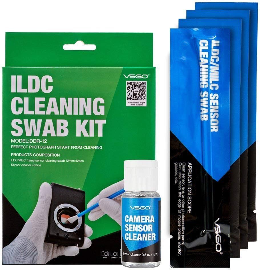 Micro Four Thirds 4/3 (MFT or M43) 12pcs Sensor Cleaning Swabs and 15ml Liquid Cleaner for Mirrorless (MILC) and ILDC Cameras – VSGO DDR12
