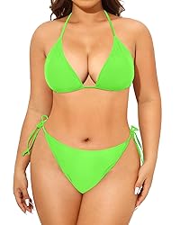 Tempt Me Women Plus Size Triangle Bikini String Two
