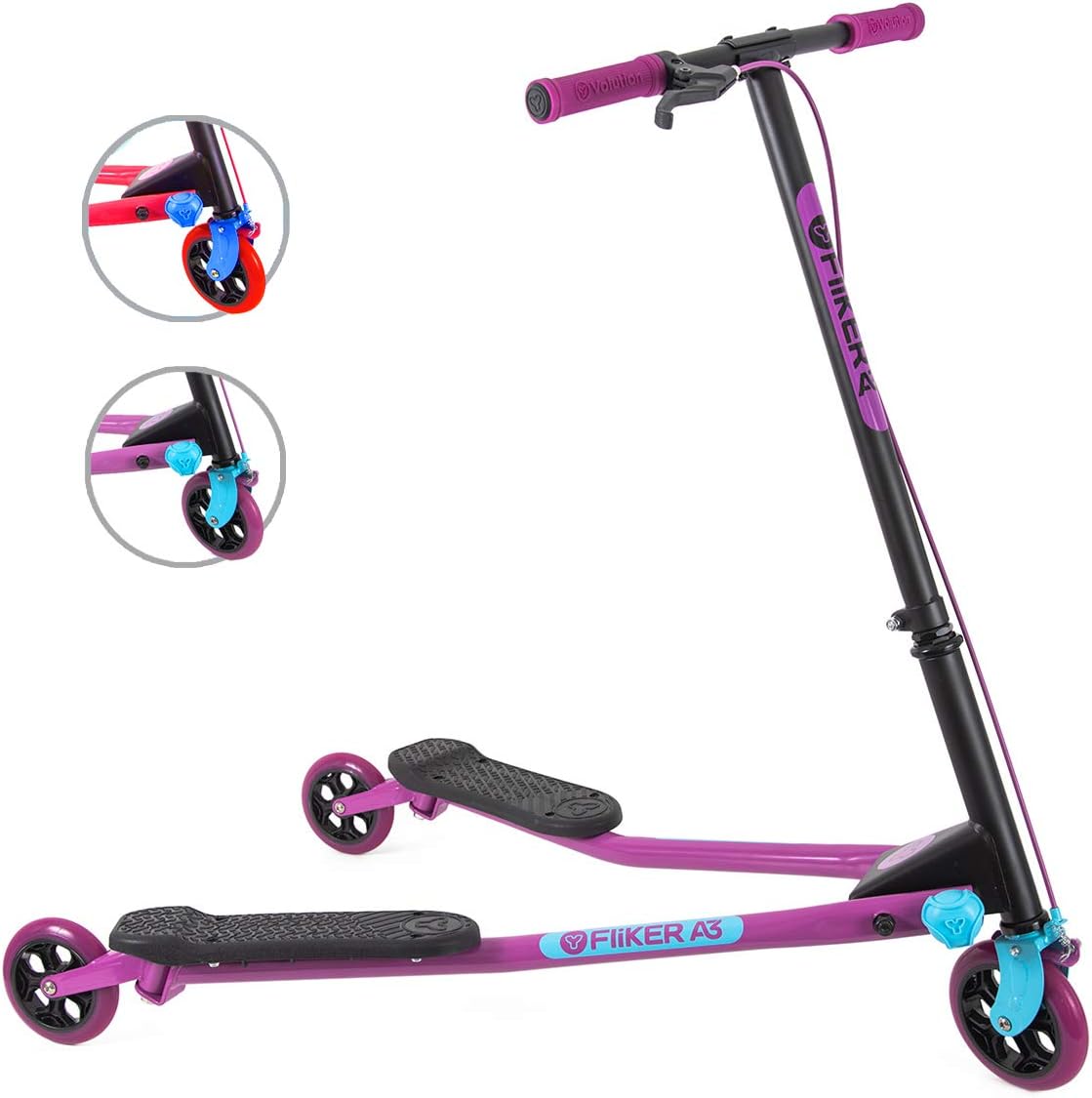 Yvolution Y Fliker Air A3 Kids Drifting Scooter | Swing Scooter for Boys and Girls Age 7+ Years