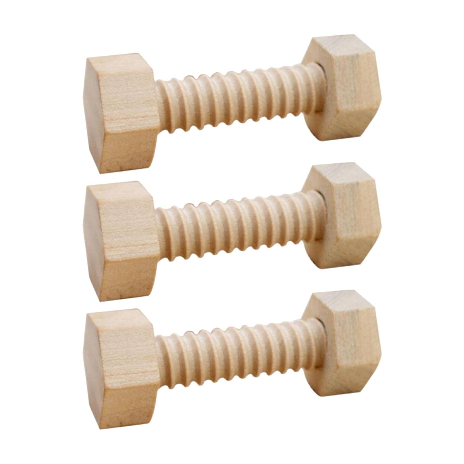 zalati Nut and Screw Wooden Unfinished Toy Child Learning Educational Toy for DIY Making Children Kids Toddler