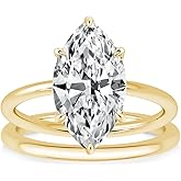 PAFIDDY 3.5CT Marquise Cut Engagement Ring Set for Women, 925 Sterling Silver AAAAA Cubic Zirconia 2-Piece Bridal Wedding Ring Set