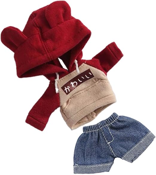 Amazon オビツ11 Ob11 サイズ衣装 オビツドール 11cmボディ用 パーカー スウェット 半ズボン 熊耳付き かわいい 2点セット ダークレッド フィギュア ドール 通販