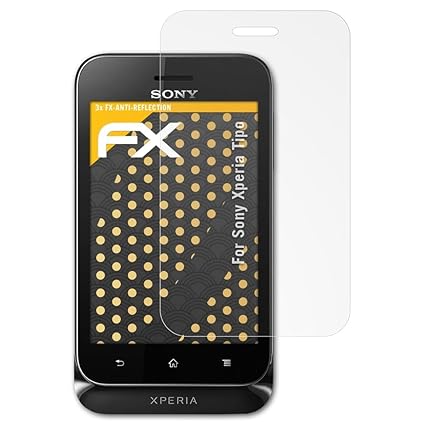 atFolix Panzerfolie kompatibel mit Sony Xperia Tipo Schutzfolie, entspiegelnde und stoßdämpfende FX Folie (3X)