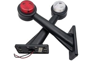 MASO SIDE LIGHT 2X 8 LED SIDE OUTLINE STALK MARKER LIGHTS LAMP 12V White Red TRAILER TRUCK CARAVAN 20CM