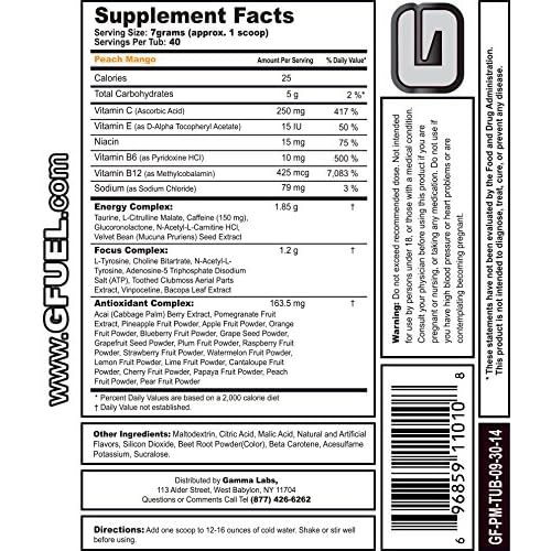 Lovely Gamma Enterprises G Fuel Nutrition Supplement Peach Mango 20 Count Thepingpongparlour Co Uk