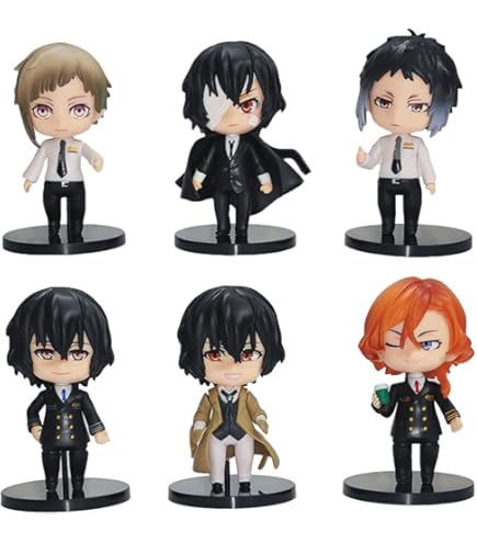 Amazon.com: 6pcs Anime Figurines Dazai Osamu Nakahara Chuuya