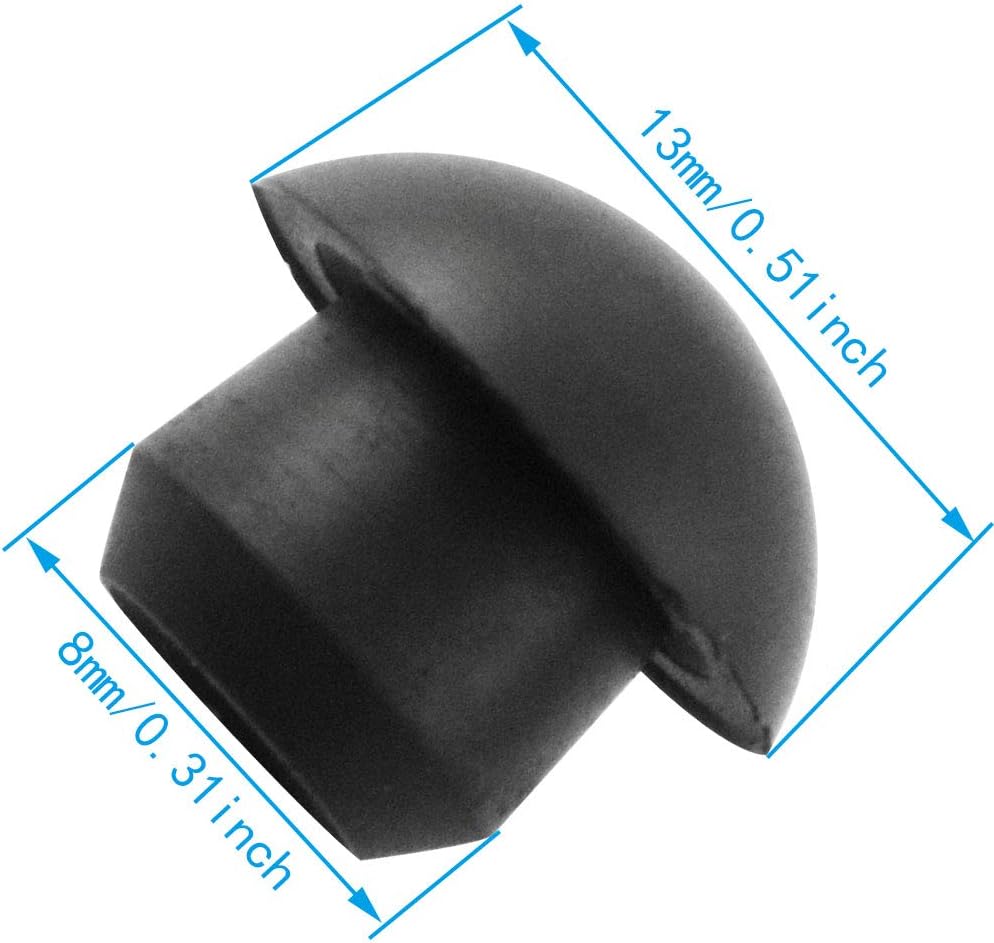WHYHKJ 20pcs Floor Jack Oil Reservoir Rubber Filler Plug Waterproof Moisture-proof Horizontal Jack Bung for Oil Reservoir Filler Hole, 8mm, Black: Home Improvement