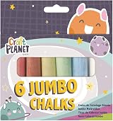 Craft Planet Jumbo Chalk Multicoloured Pack of 6 for Kids
