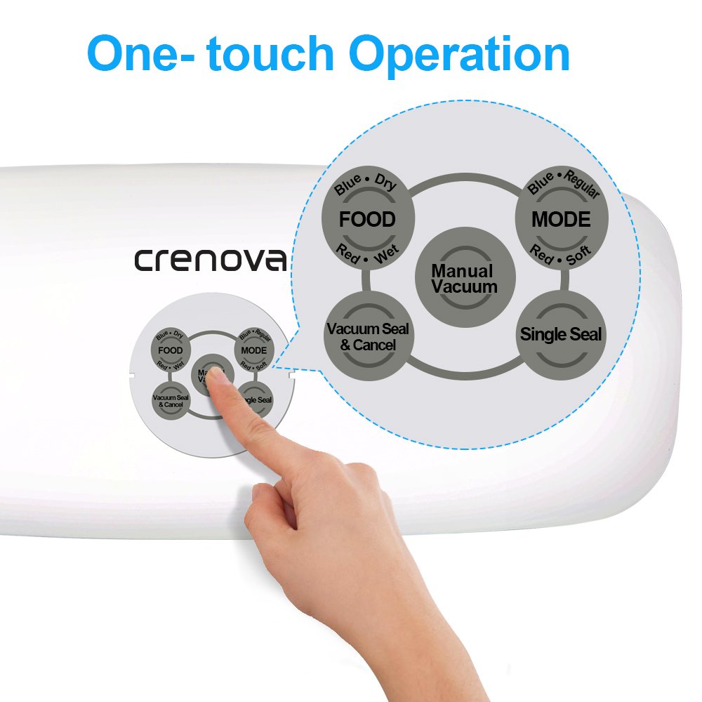 Crenova V60 Plus Vacuum Sealer, 3in1 Automatic Food Sealer Saver with