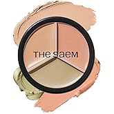 THESAEM Cover Perfection Triple Pot Concealer - 01 Correct Beige for Red Tone & Dark Circles - 3-Color Multi Concealer Palette for Skin Tones 21-23 - Korean Makeup with Sweet Almond Oil & Herbal Water