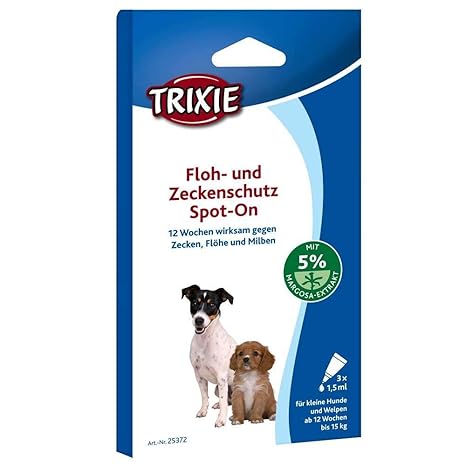 Trixie, Floh- und Zeckenschutz Spot-On, kleine Hunde 3 × 1,5 ml